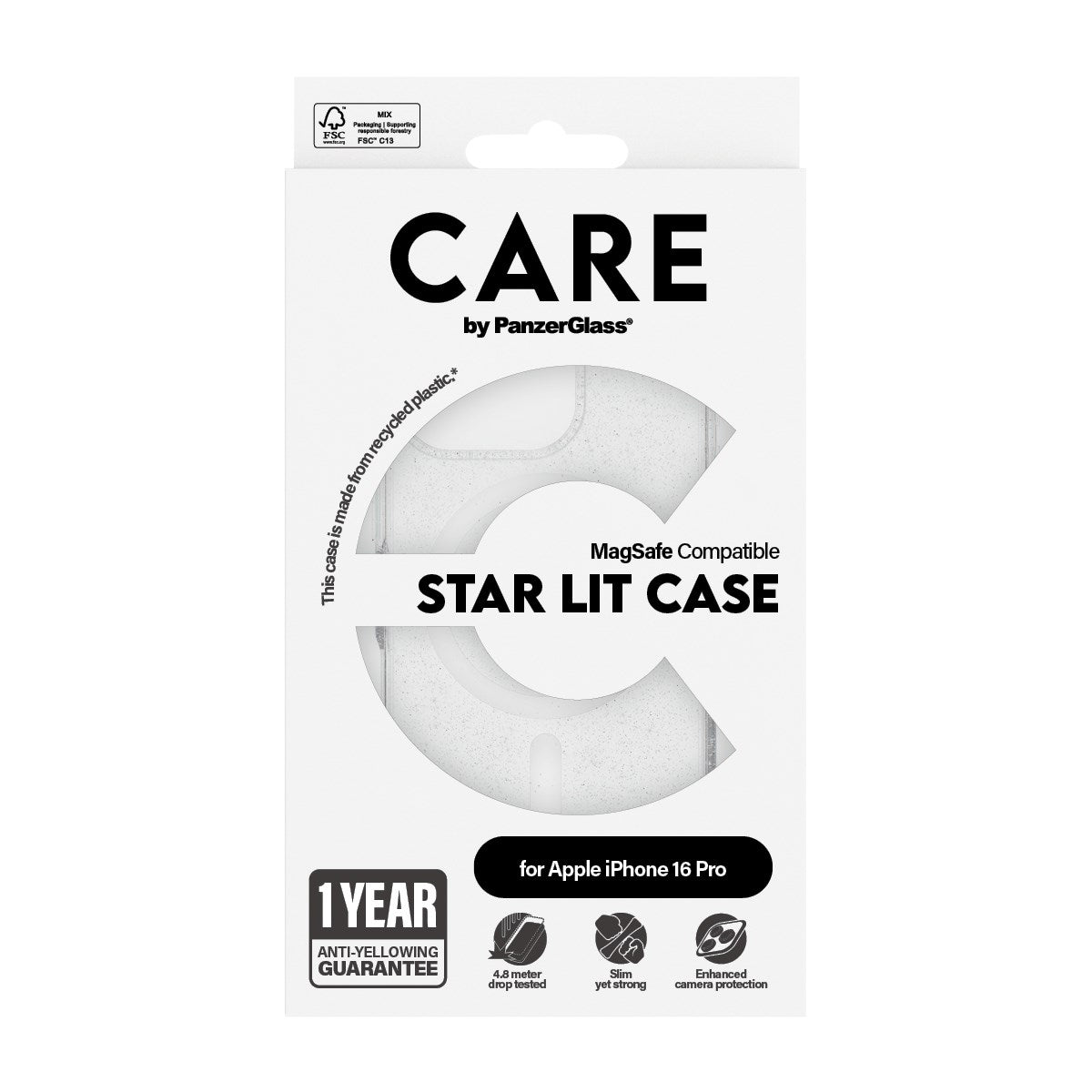 CARE by PanzerGlass® Flagship Case Urban Combat Star Lit m. Weiß MagSafe iPhone 16 Pro
